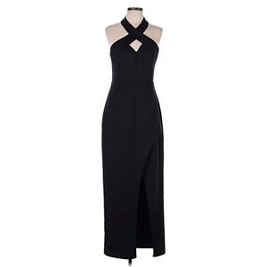 Women's BARIANO Black Halter Neck Maxi Dress L